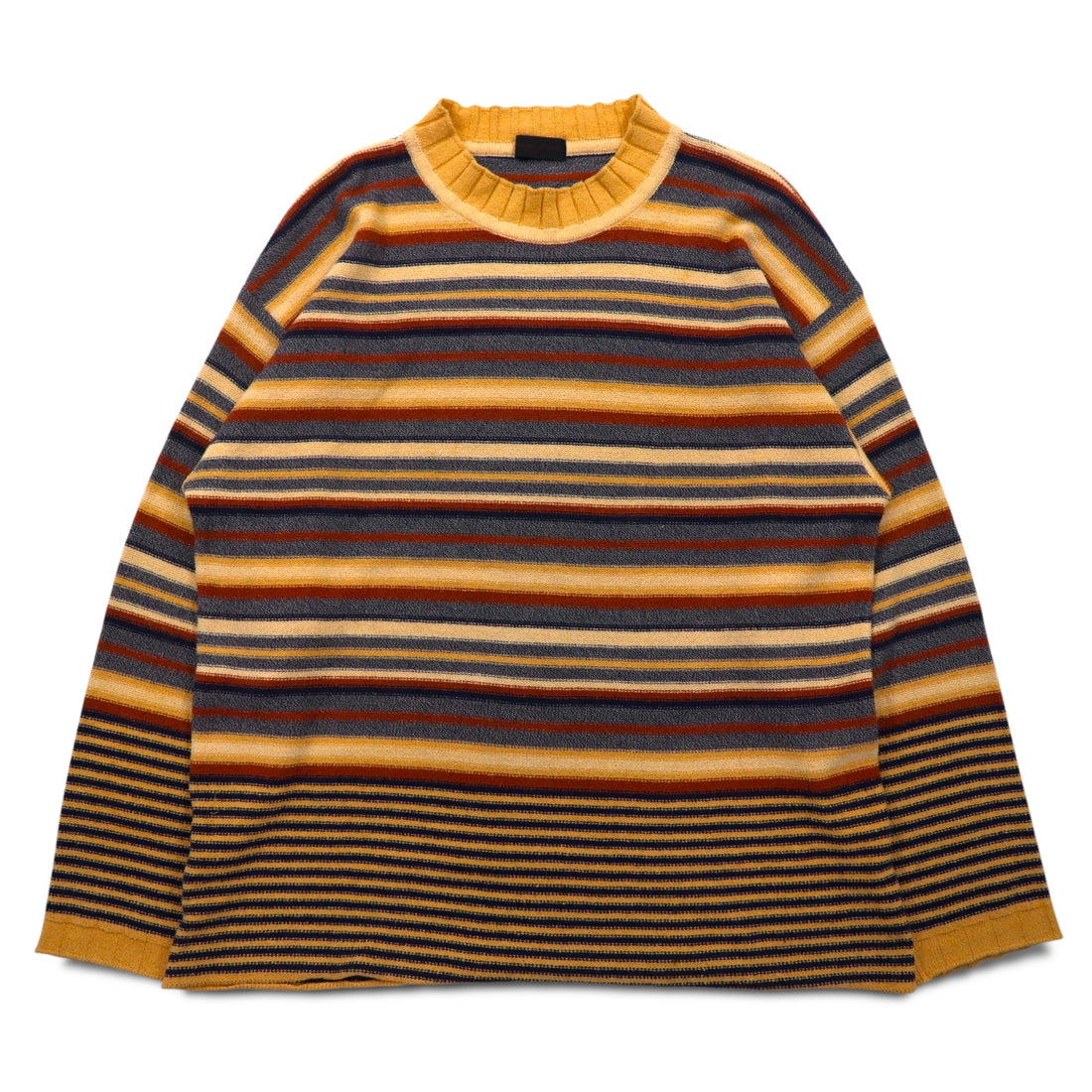 CRISTIAN AUJARD HOMME Bottleneck Knit Sweater XL Multicolor Striped
