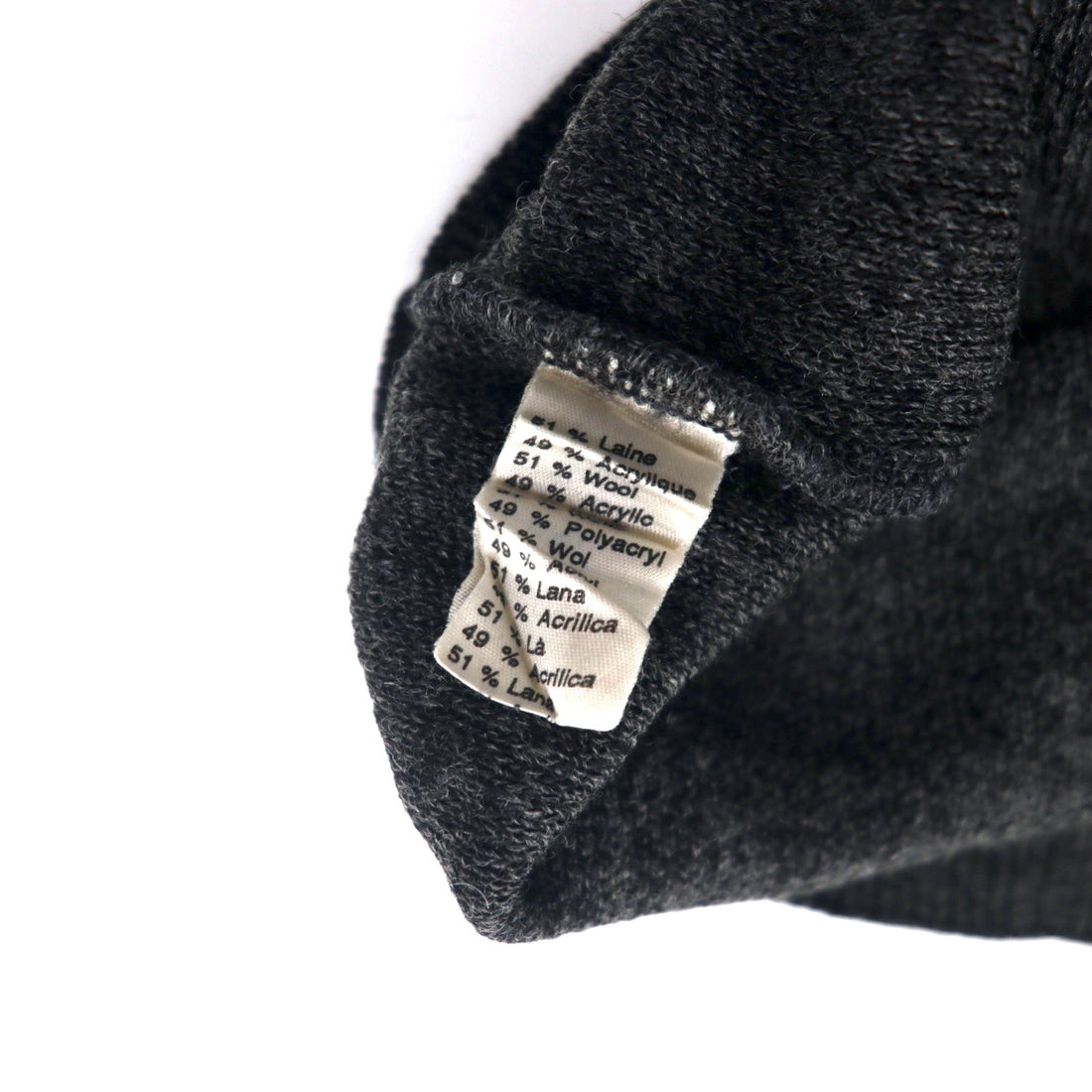 CHEMISE LACOSTE Made in France 80s French Lacoste V-neck knit sweater L Gray Wool Acrylic LOISIRS One-point logo