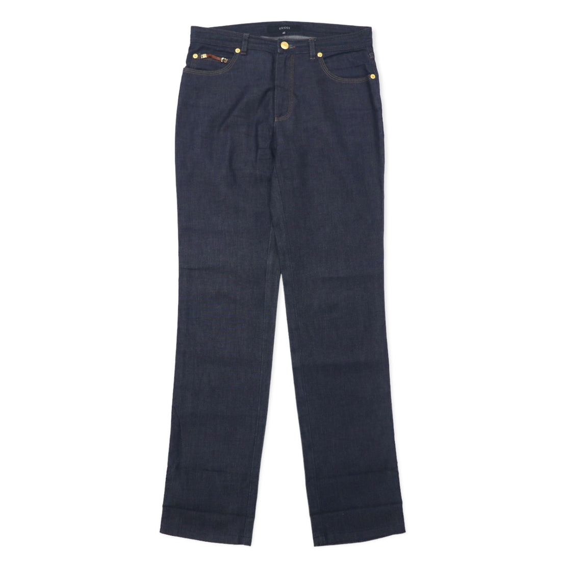 日本然リトテ-古着オンライン-GUCCI ストレッチ デニムパンツ 40 ブルー 濃紺 ジッパーフライ イタリア製-GUCCI Stretch Denim Pants 40 Blue Navy Zipper Fly Italy Made