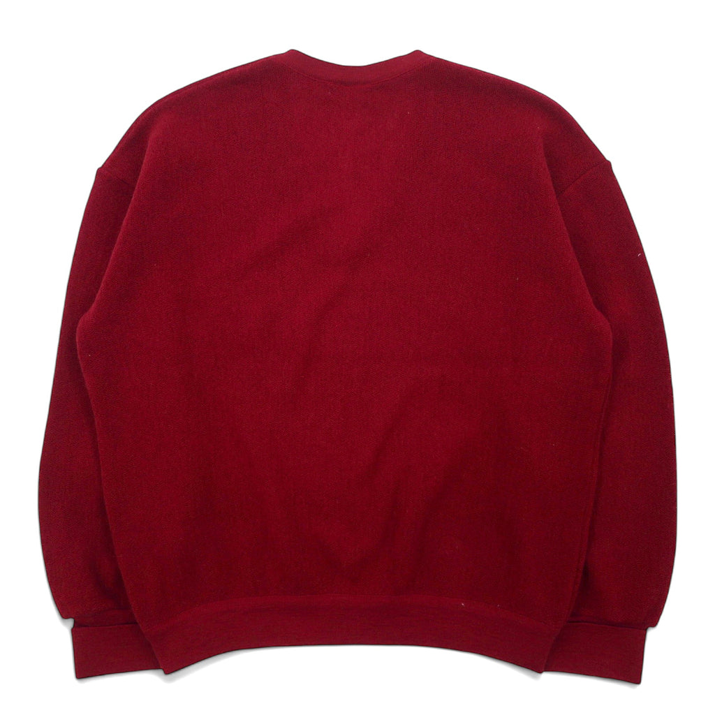 CHEMISE LACOSTE Made in France 80s French Lacoste V-neck knit sweater L Red wool acrylic one-point logo