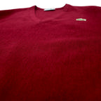 CHEMISE LACOSTE Made in France 80s French Lacoste V-neck knit sweater L Red wool acrylic one-point logo