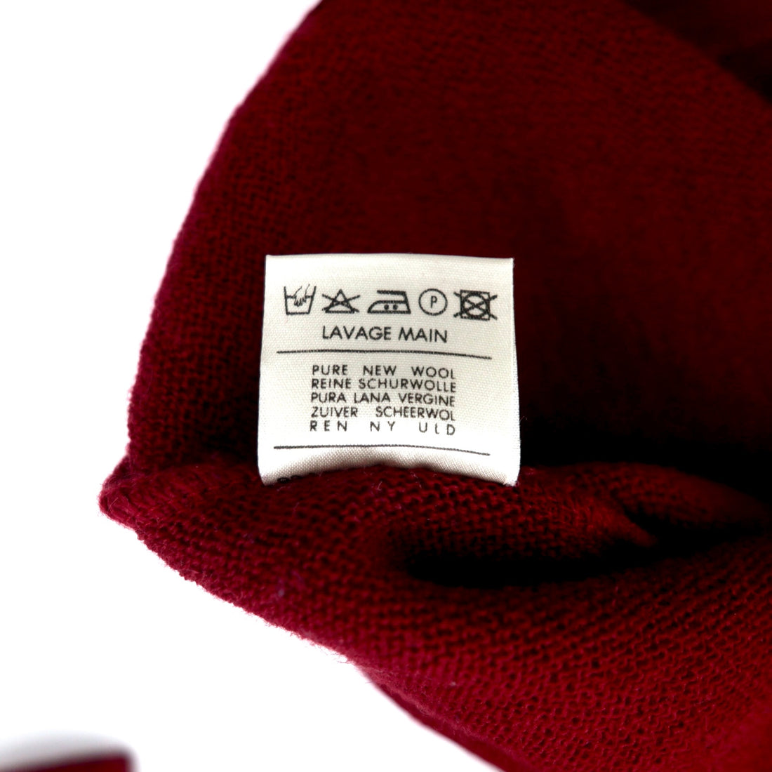 CHEMISE LACOSTE Made in France 80s French Lacoste V-neck knit sweater L Red wool acrylic one-point logo