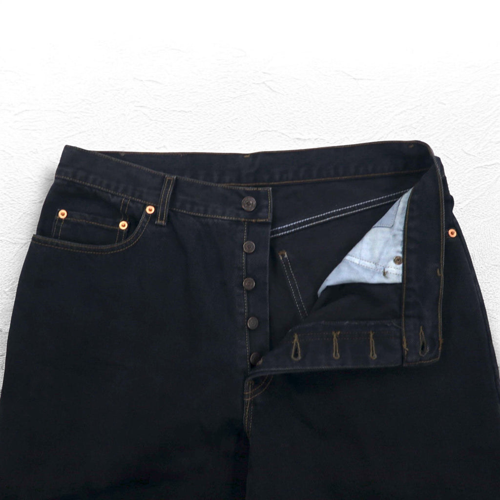 Levi's イタリア製 90年代 オレンジタブ 412 ユーロモデル デニムパンツ L ブラック ボタンフライ レザーパッチ