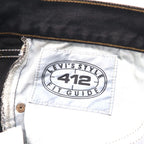 Levi's イタリア製 90年代 オレンジタブ 412 ユーロモデル デニムパンツ L ブラック ボタンフライ レザーパッチ