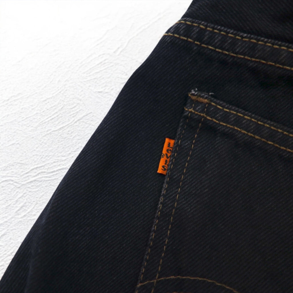 Levi's イタリア製 90年代 オレンジタブ 412 ユーロモデル デニムパンツ L ブラック ボタンフライ レザーパッチ
