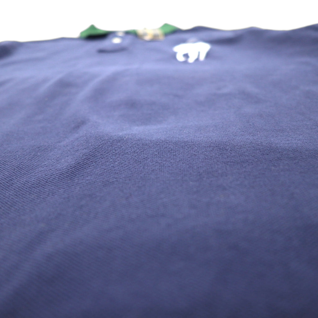 Polo by Ralph Lauren 90年代 ビッグポニー刺繍 ポロシャツ L ネイビー コットン 鹿の子 CUSTOM FIT CLASSICS 未使用品
