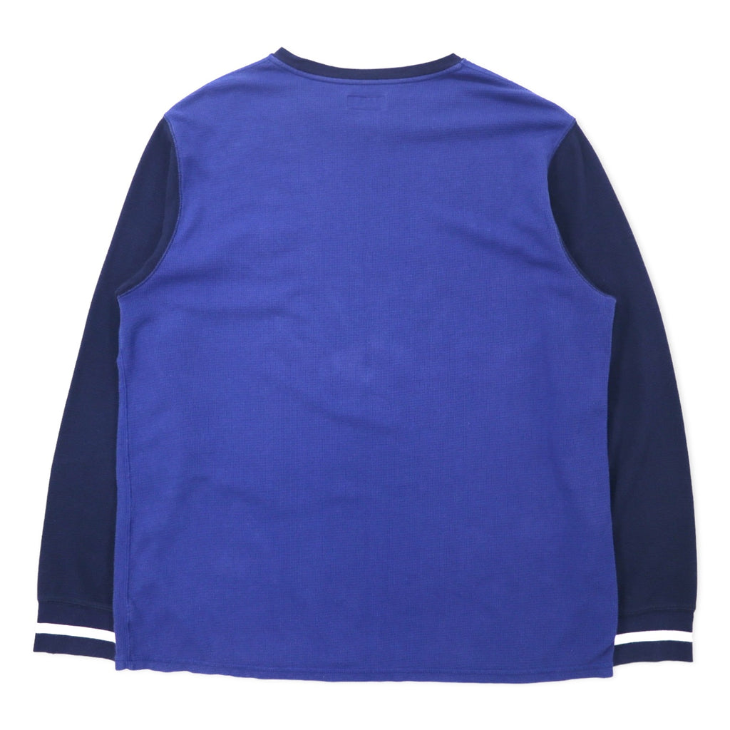 POLO RALPH LAUREN Thermal Long Sleeve T-Shirt Long Tee 2XL Blue Cotton Embroidered Emblem Logo