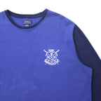 POLO RALPH LAUREN Thermal Long Sleeve T-Shirt Long Tee 2XL Blue Cotton Embroidered Emblem Logo