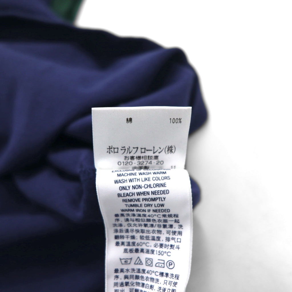 Polo by Ralph Lauren 90年代 ビッグポニー刺繍 ポロシャツ L ネイビー コットン 鹿の子 CUSTOM FIT CLASSICS 未使用品