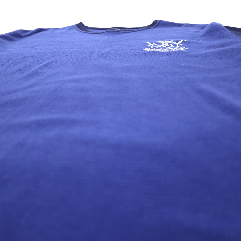 POLO RALPH LAUREN Thermal Long Sleeve T-Shirt Long Tee 2XL Blue Cotton Embroidered Emblem Logo