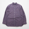 Ralph Lauren ボタンダウン シャツ XL ネイビー チェック SLIM FIT スモールポニー刺繡