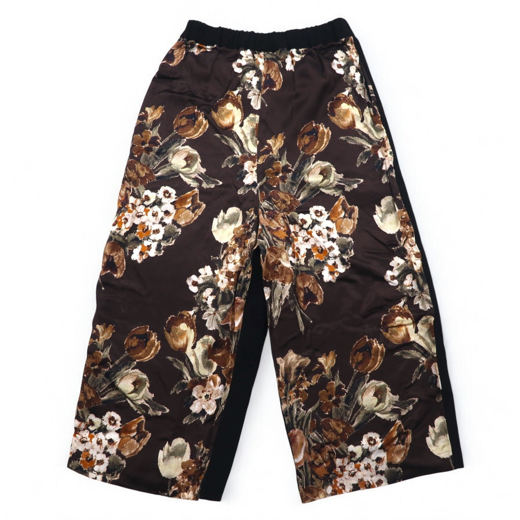 JUNYA WATANABE COMME des GARCONS Wide-legged Easy Pants XS Black Rayon Wool Floral Pattern JD-P011 Made in Japan