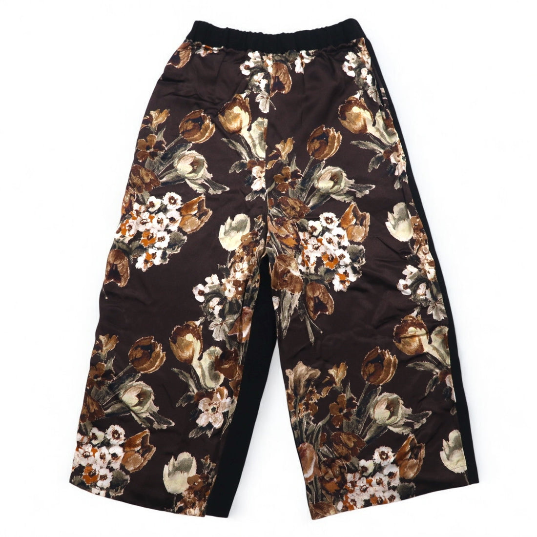 JUNYA WATANABE COMME des GARCONS Wide-legged Easy Pants XS Black Rayon Wool Floral Pattern JD-P011 Made in Japan