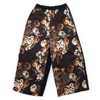 JUNYA WATANABE COMME des GARCONS Wide-legged Easy Pants XS Black Rayon Wool Floral Pattern JD-P011 Made in Japan
