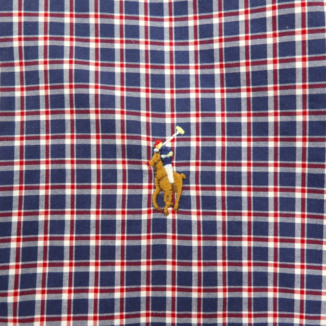 Ralph Lauren ボタンダウン シャツ XL ネイビー チェック SLIM FIT スモールポニー刺繡