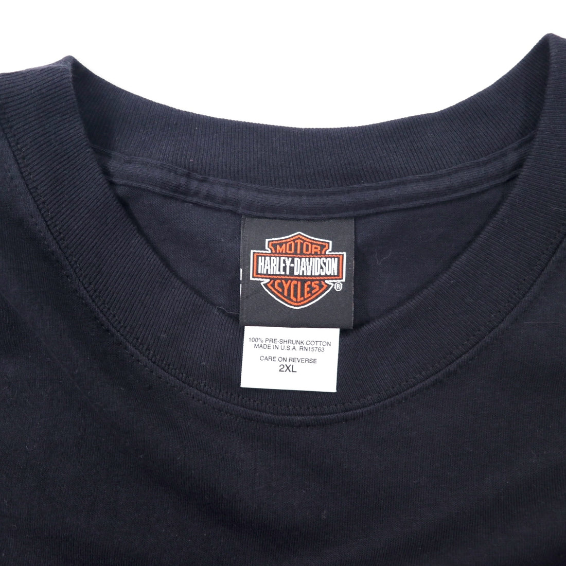 HARLEY DAVIDSON Made in USA Logo Print T-Shirt 2XL Black Cotton Arkansas Double Sided Print Hanes BEEFY-T Big Size