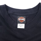 HARLEY DAVIDSON Made in USA Logo Print T-Shirt 2XL Black Cotton Arkansas Double Sided Print Hanes BEEFY-T Big Size