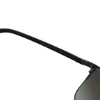 PRADA Wellington Half-Rim Sunglasses, Black/Gunmetal, SPR61S, Size 55◻21, Made in Italy