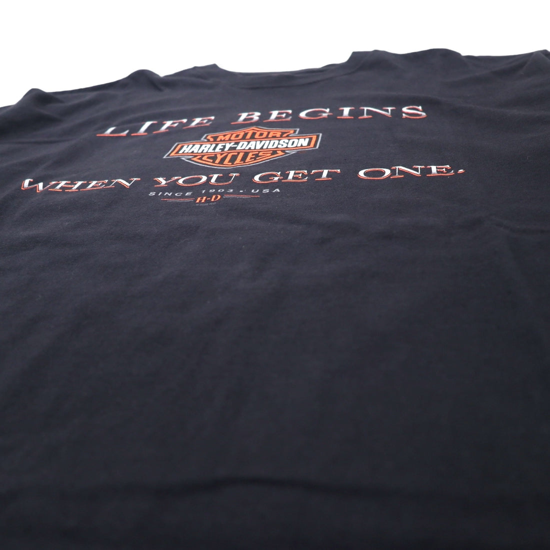 HARLEY DAVIDSON Made in USA Logo Print T-Shirt 2XL Black Cotton Arkansas Double Sided Print Hanes BEEFY-T Big Size