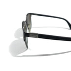 PRADA Wellington Half-Rim Sunglasses, Black/Gunmetal, SPR61S, Size 55◻21, Made in Italy