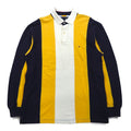 TOMMY HILFIGER ラガーシャツ L イエロー ネイビー ストライプ コットン