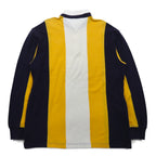 TOMMY HILFIGER ラガーシャツ L イエロー ネイビー ストライプ コットン