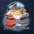 LOONEY TUNES COLLECTION Character Print T-Shirt XL Navy Cotton Dazumanian Devil COOL TOOLS Made in Mexico