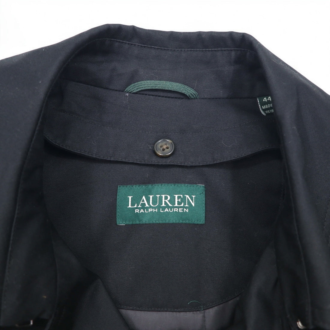 LAUREN RALPH LAUREN Trench Coat XL Black Removable Quilted Liner with Belt Water Repellent