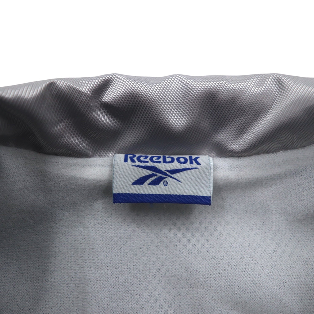 Reebok 90s Nylon Jacket Track Jacket Jersey L Black Grey Logo Embroidery