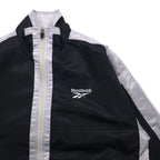 Reebok 90s Nylon Jacket Track Jacket Jersey L Black Grey Logo Embroidery