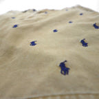 POLO RALPH LAUREN All-Over Pony Embroidered Short Chino Pants, Size S, Beige Cotton