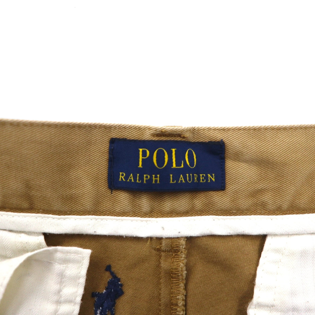 POLO RALPH LAUREN All-Over Pony Embroidered Short Chino Pants, Size S, Beige Cotton