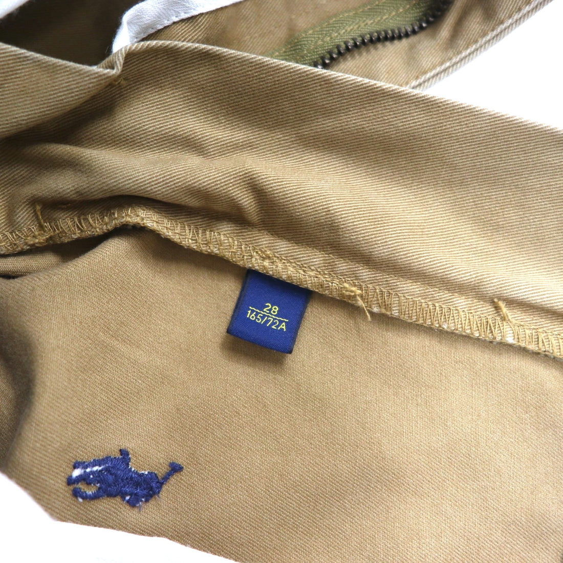POLO RALPH LAUREN All-Over Pony Embroidered Short Chino Pants, Size S, Beige Cotton
