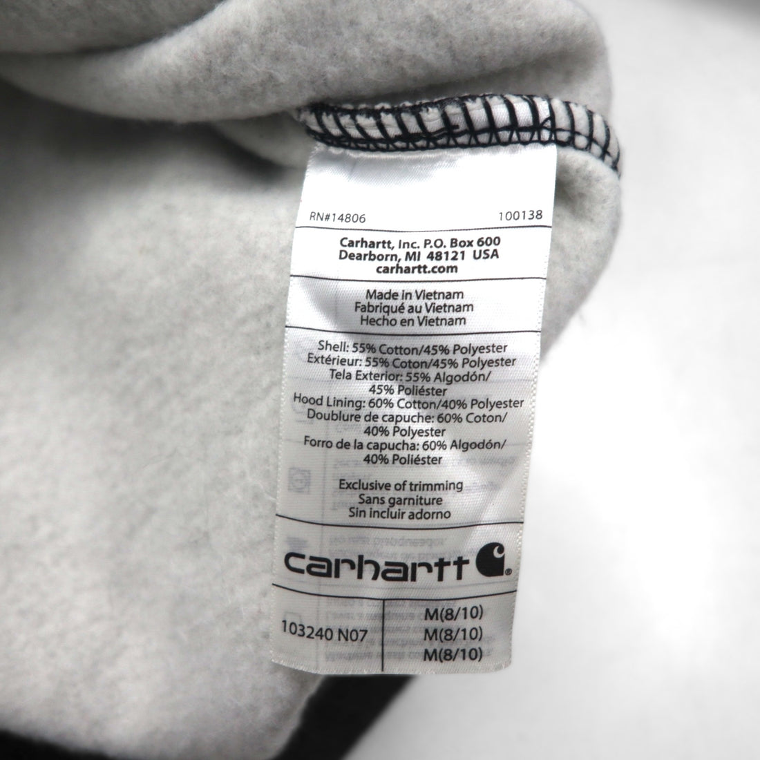 carhartt ハーフジップ パーカー M グレー RELAXED FIT コットン Clarksburg 103240