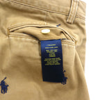 POLO RALPH LAUREN All-Over Pony Embroidered Short Chino Pants, Size S, Beige Cotton