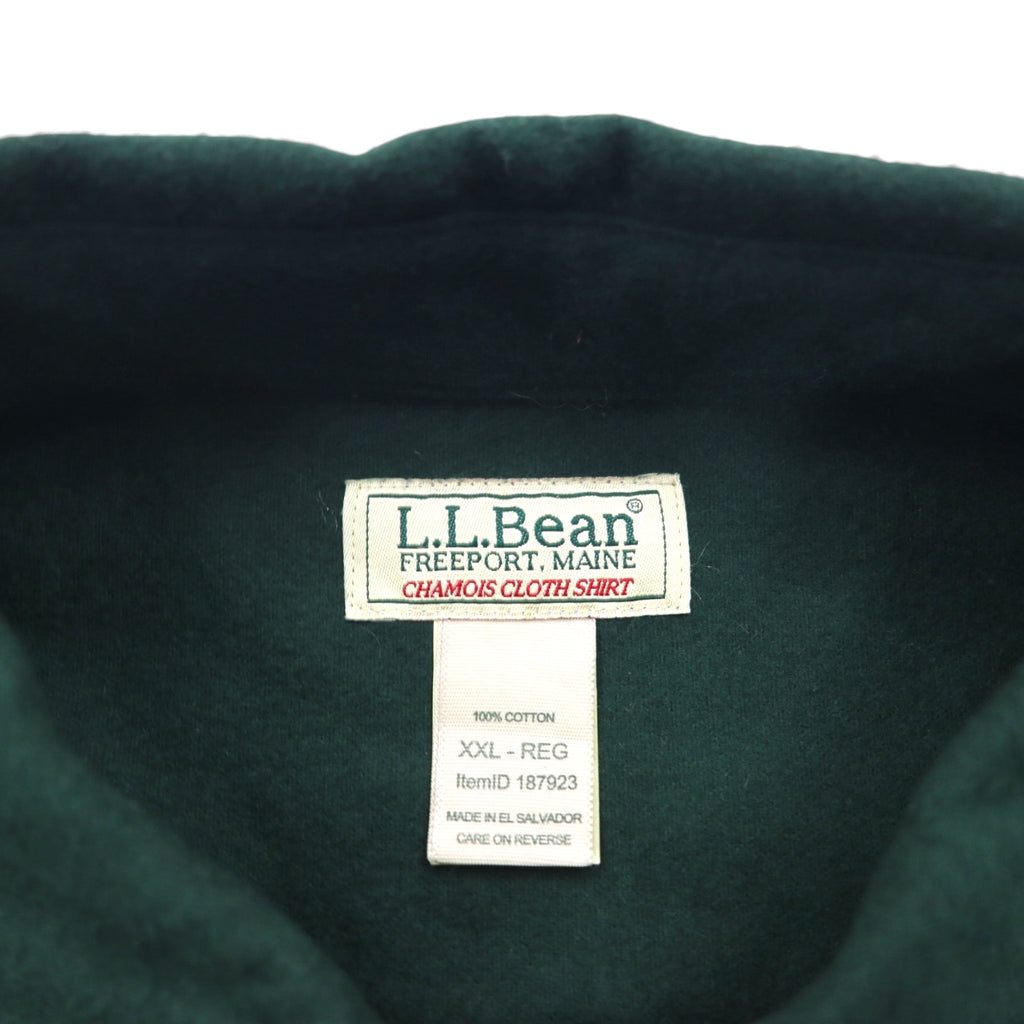 L.L.Bean シャミークロスシャツ フランネルシャツ 2XL カーキ コットン ダブルポケット 187923