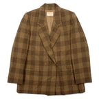 日本然リトテ-古着オンライン-PENDLETON USA製 70年代 ツイード ダブル テーラードジャケット XL ベージュ チェック ウール 白タグ-PENDLETON USA Made 70's Tweed Double Tailored Jacket XL Beige Checked Wool White Tag