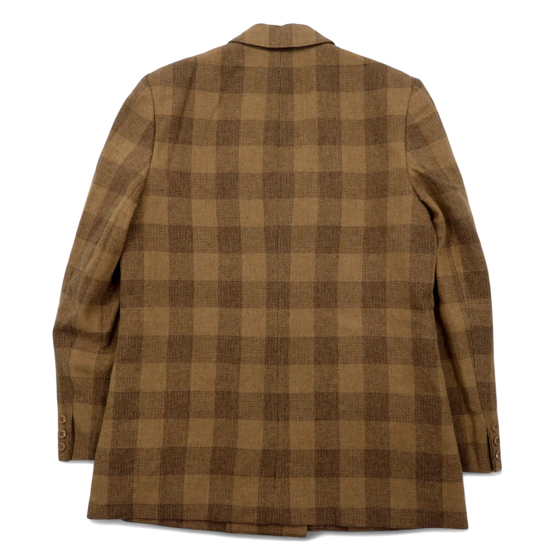 PENDLETON USA made 70s tweed double breasted tailored jacket XL beige check wool white tag