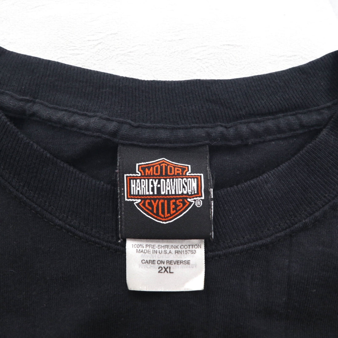 HARLEY DAVIDSON 00s Made in USA Blue Fire Pattern Double-Sided Print T-Shirt 2XL Black SOMERSET Big Size