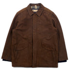 日本然リトテ-古着オンライン-Columbia 90年代 レザー カーコート L ブラウン 裏地チェック パキスタン製-Columbia 90's Leather Car Coat L Brown Lining Checked Pakistan Made