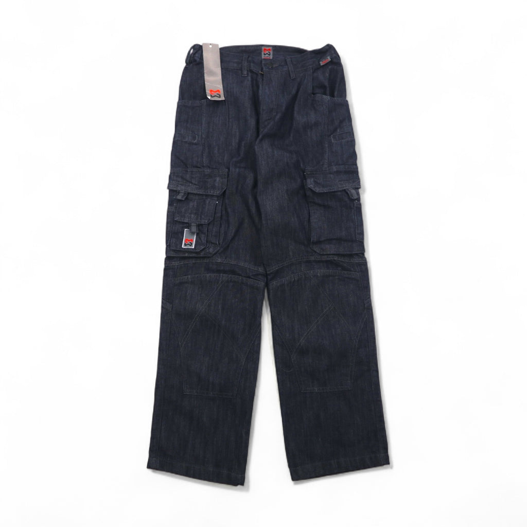 2000s WURTH MODYF Baggy Denim Cargo Pants, Size L, Dark Indigo, Unused