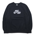 NIKE AIR French Terry Crew Neck Sweatshirt M Black Cotton Swoosh