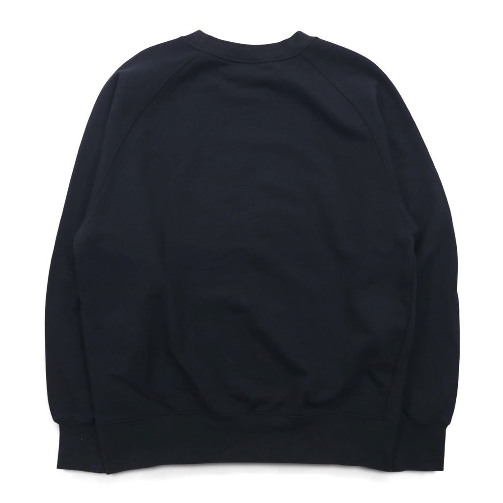 NIKE AIR French Terry Crew Neck Sweatshirt M Black Cotton Swoosh
