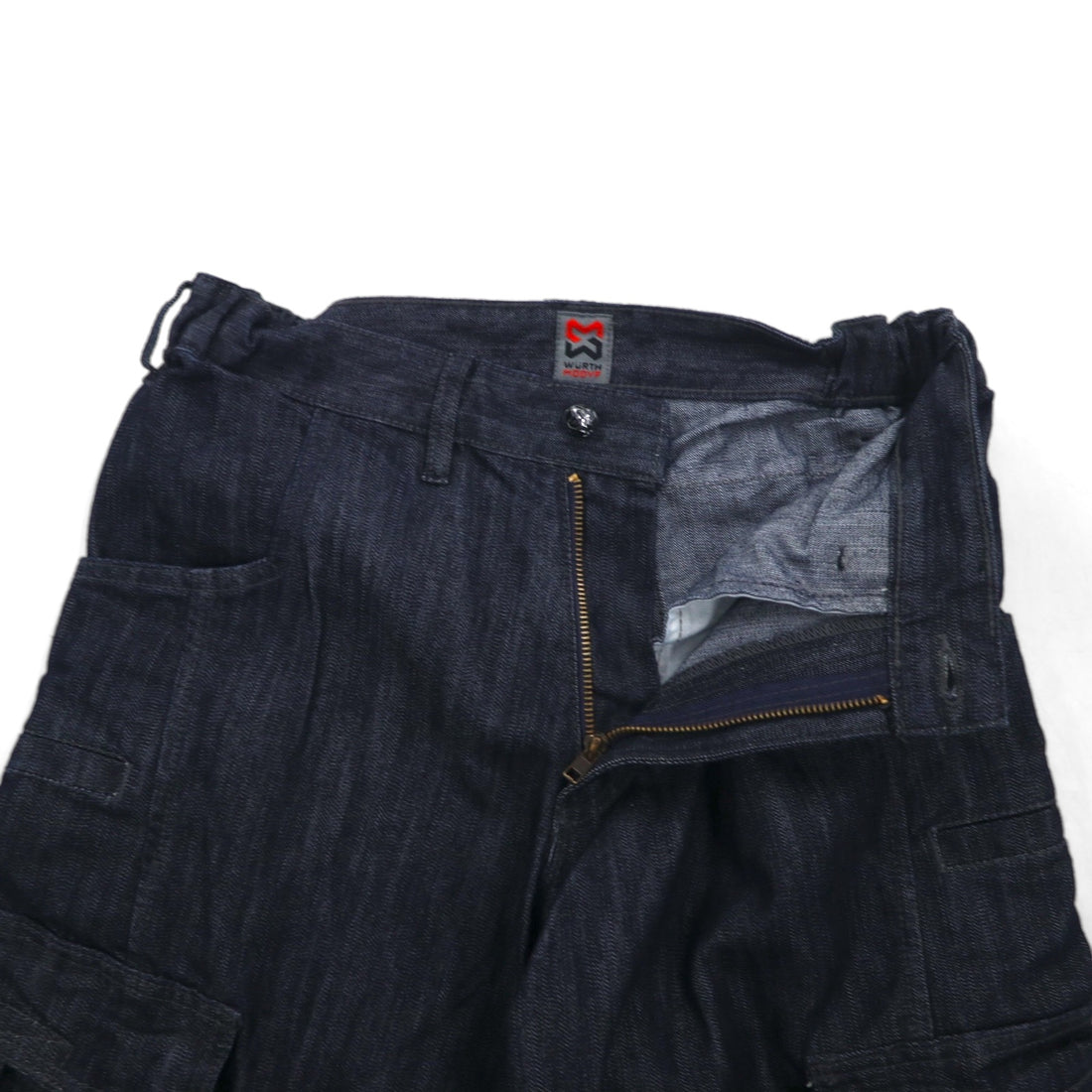 2000s WURTH MODYF Baggy Denim Cargo Pants, Size L, Dark Indigo, Unused