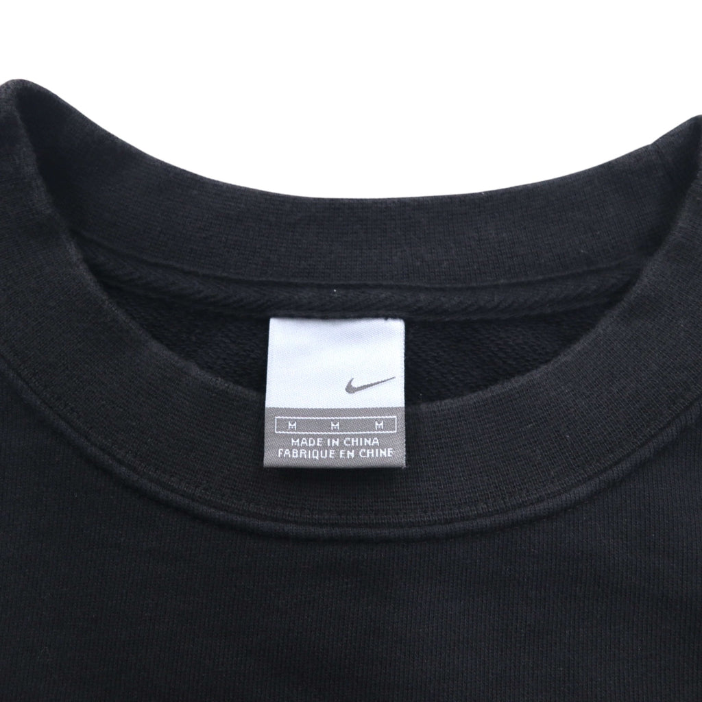 NIKE AIR French Terry Crew Neck Sweatshirt M Black Cotton Swoosh