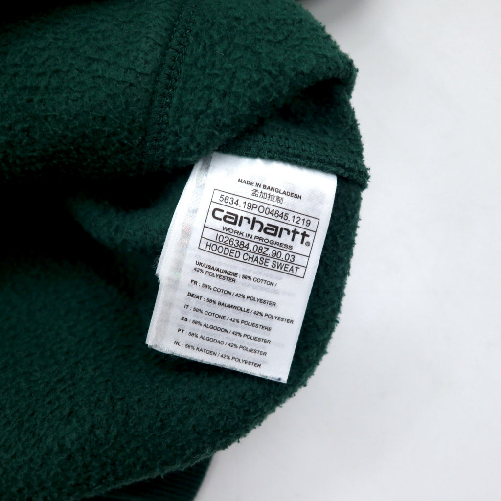 carhartt WIP pullover hoodie M green cotton HOODED CHASE SWEAT 1026384