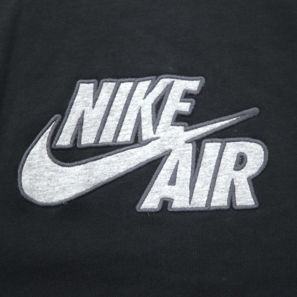 NIKE AIR French Terry Crew Neck Sweatshirt M Black Cotton Swoosh