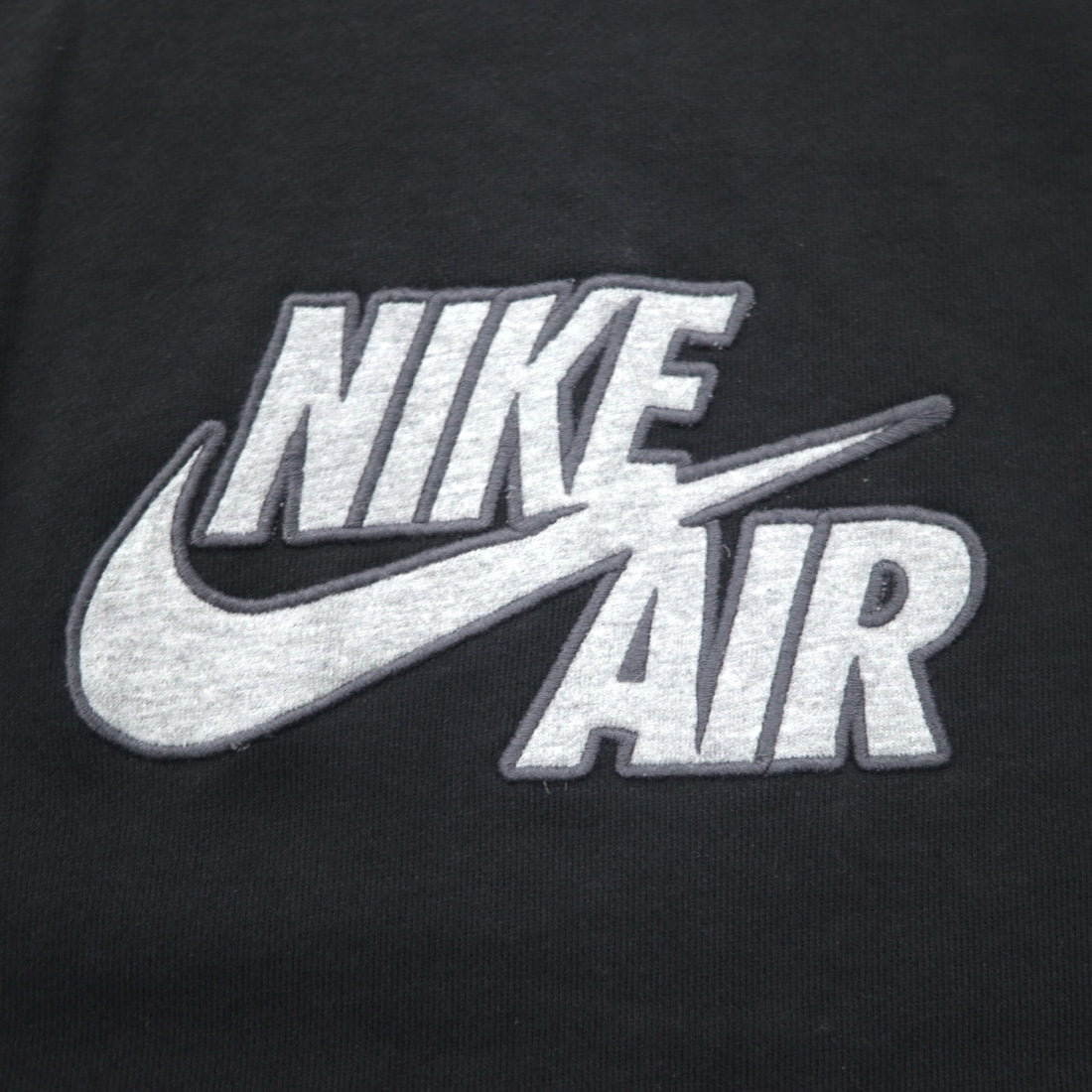 NIKE AIR French Terry Crew Neck Sweatshirt M Black Cotton Swoosh