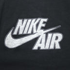 NIKE AIR French Terry Crew Neck Sweatshirt M Black Cotton Swoosh