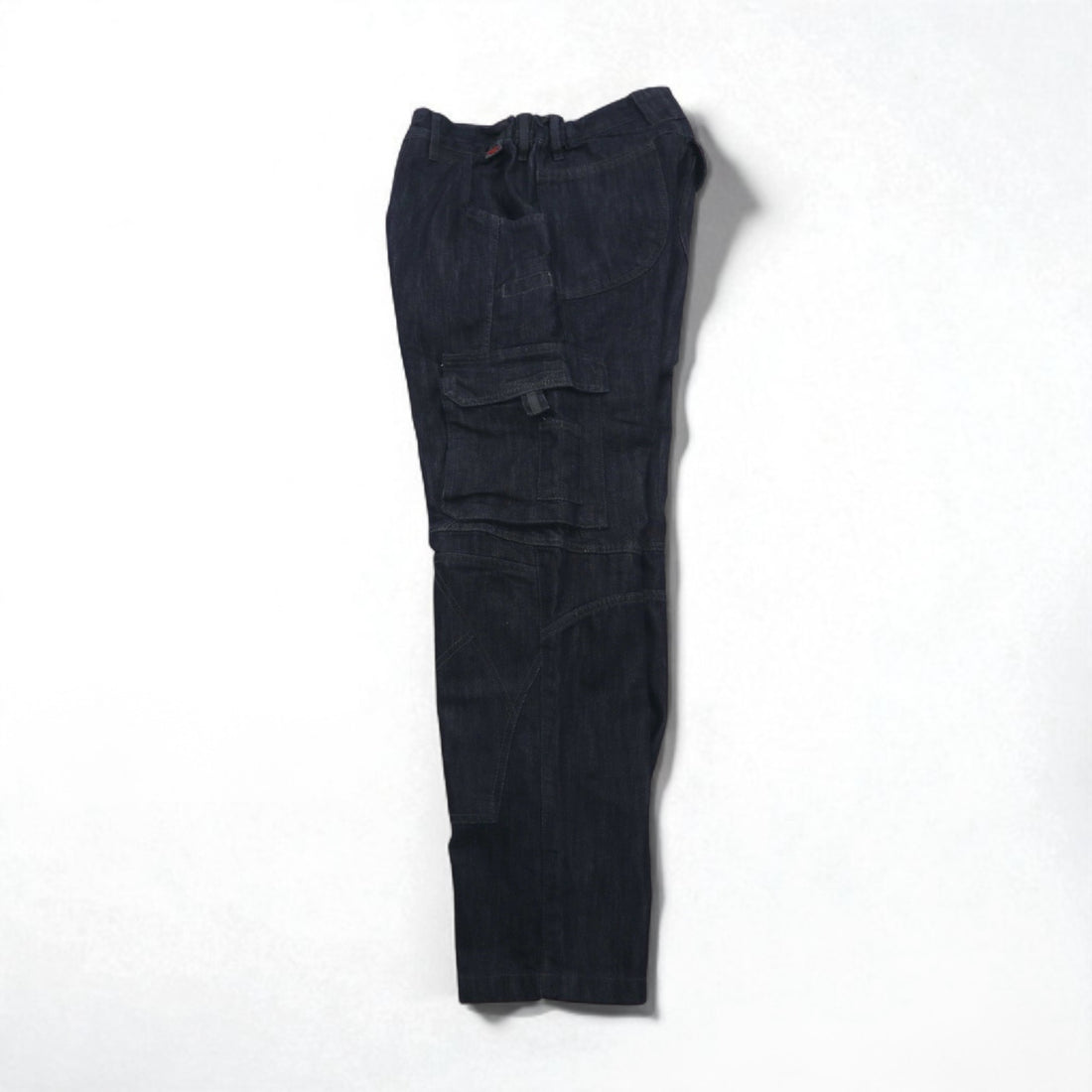 2000s WURTH MODYF Baggy Denim Cargo Pants, Size L, Dark Indigo, Unused